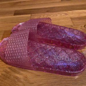 pink glitter slippers